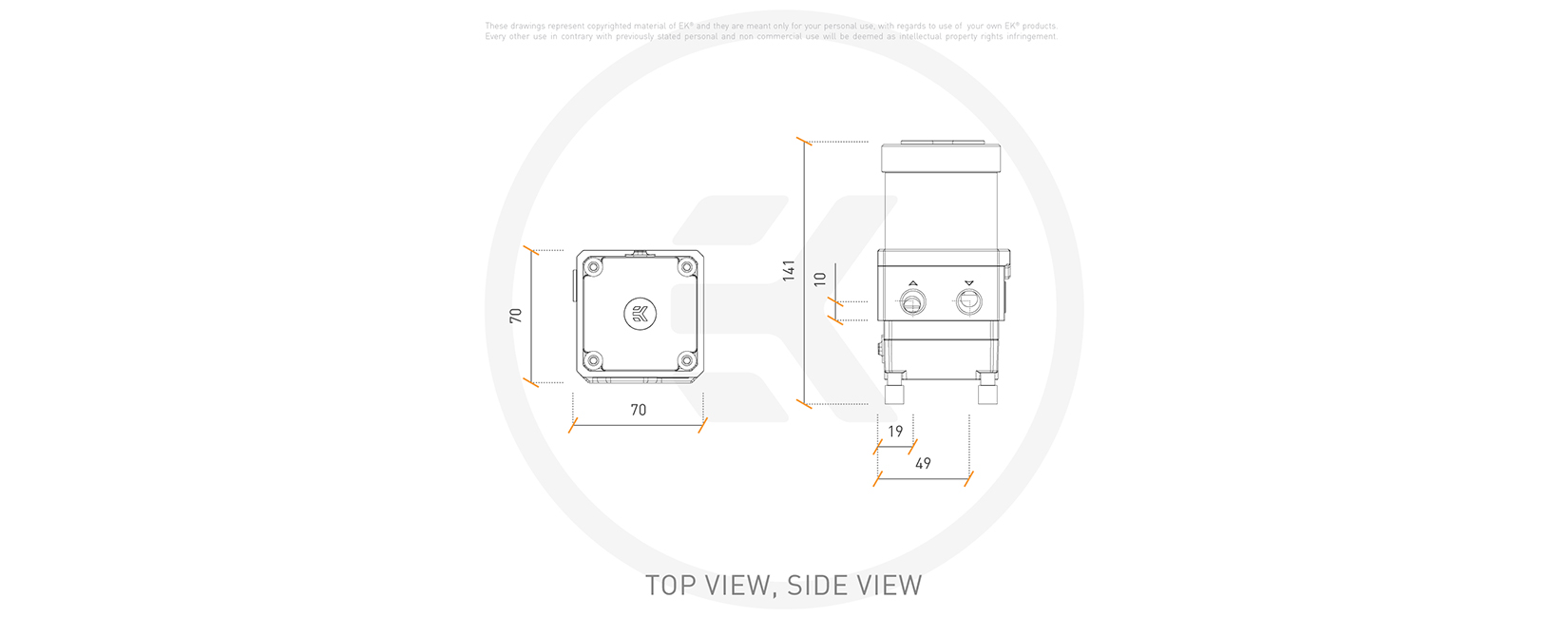 EK-Quantum Kinetic TBE 120 VTX PWM D-RGB - Plexi